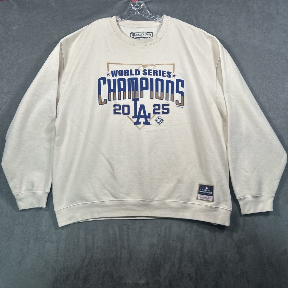 LA Dodgers Mitchell & Ness 2025 World Series Champions Crew Neck Sweater 3XL